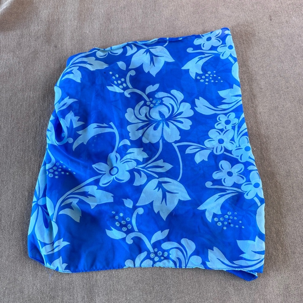 Vintage Roundy Bay Blue Floral Sarong Skirt - Picture 6 of 6